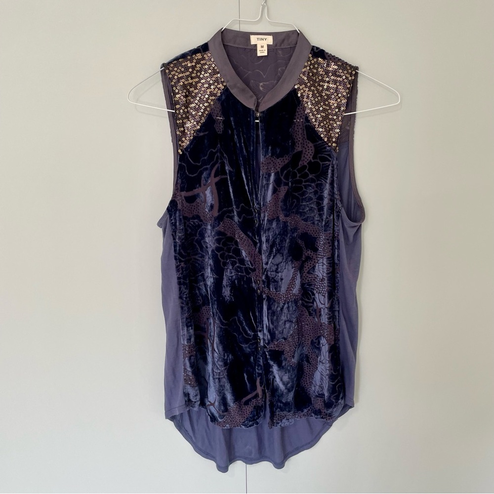 TINY x ANTHROPOLOGIE Velvet Ileana Tank Top - Picture 9 of 12